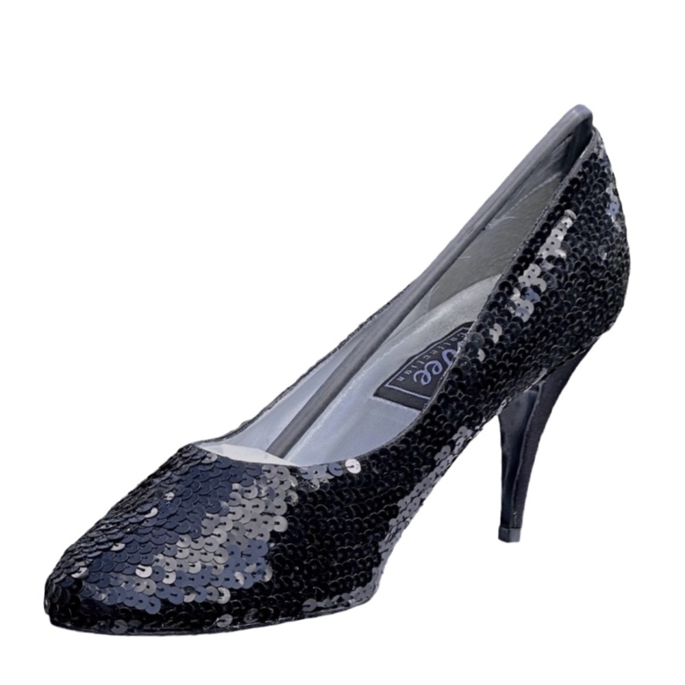 Sequined Black Heels 3 1/4 inch BOUTIQUE